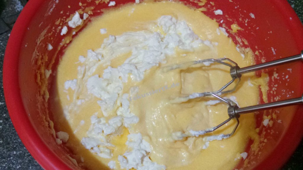 Orange Käsekuchen ohne Boden