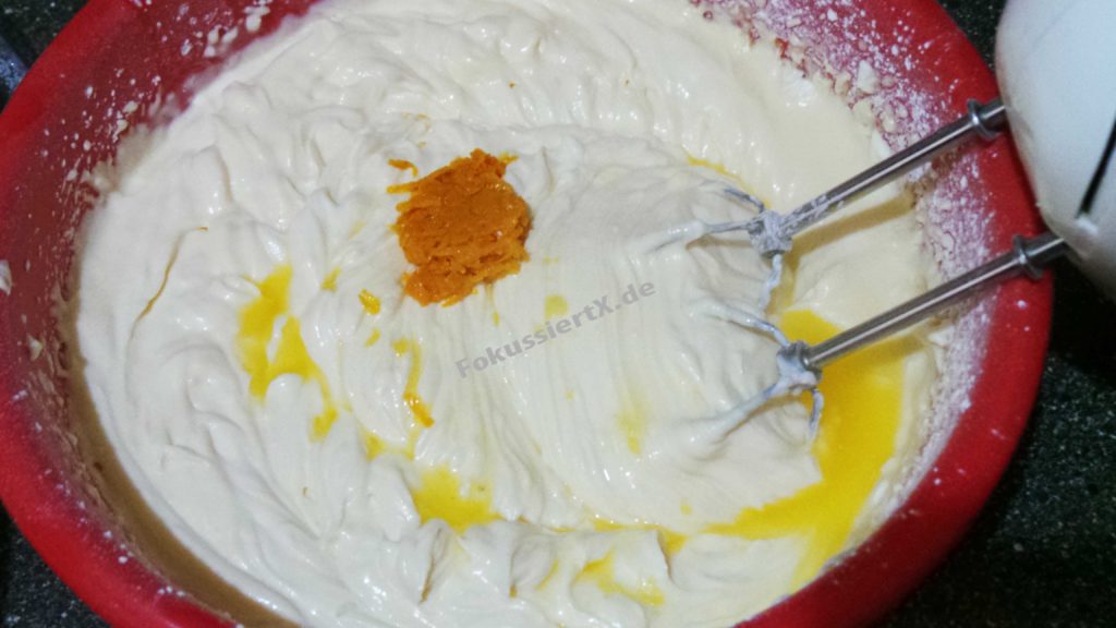 Orange Käsekuchen ohne Boden